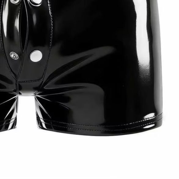 Patent Leather Shine - Herenboxershorts met een gepatenteerde lederlook, gecombineerd