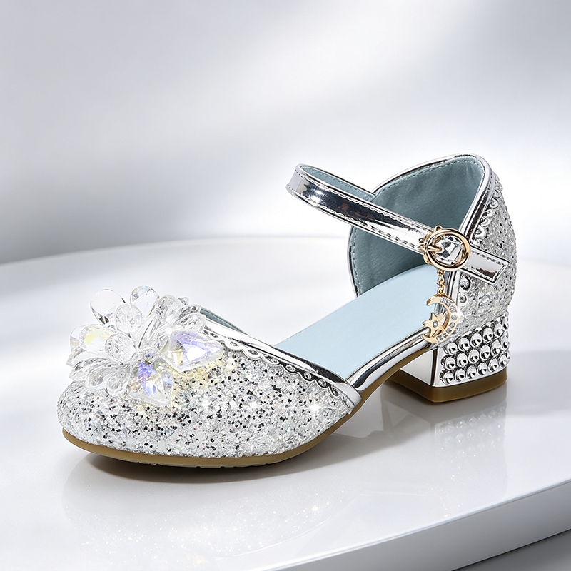 Patent Leather Shine - Feemeisjes Glanzende Kristallen Hoge Hakken Prinsessen