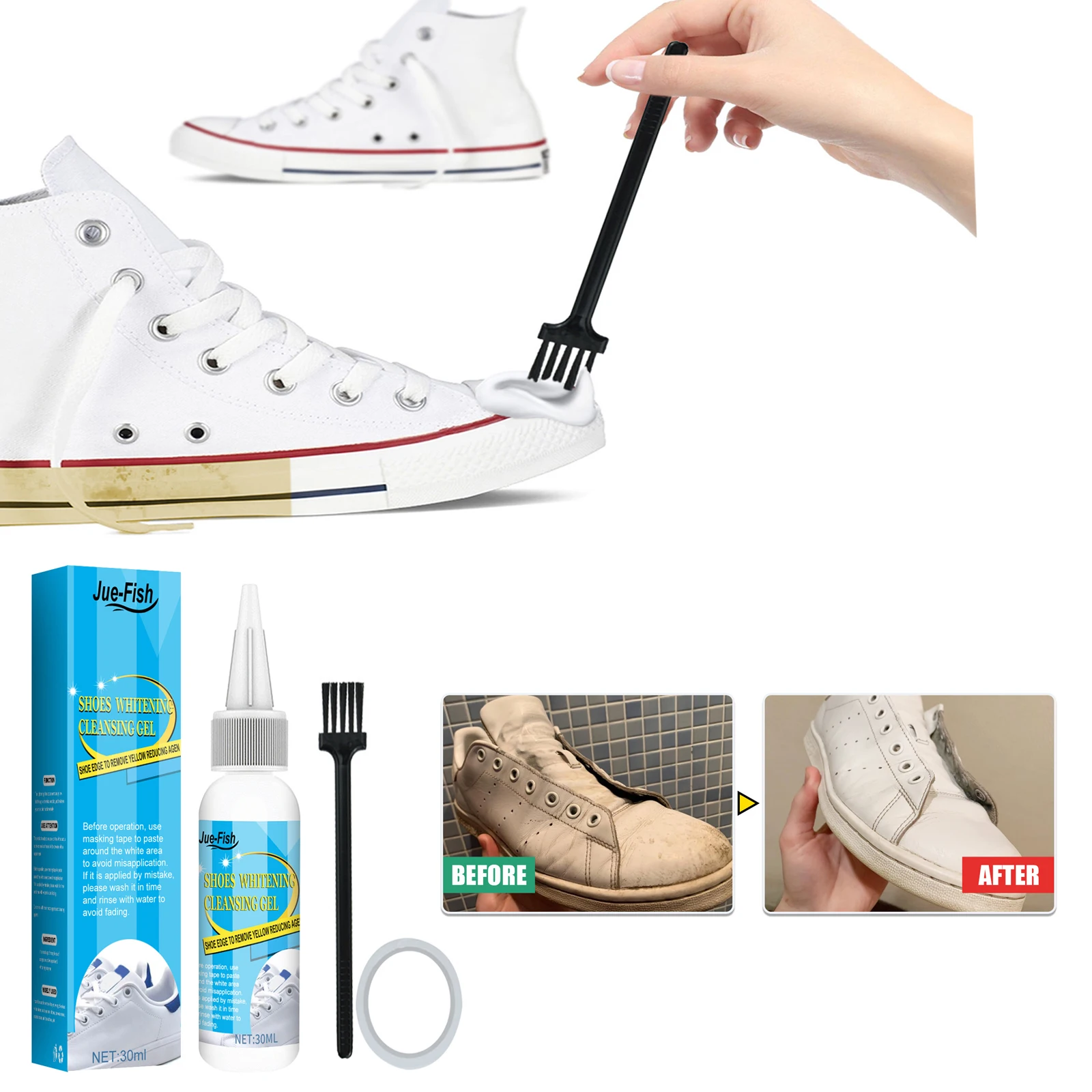 Sneaker Cleaning Kit - Witte Schoenen Schoonmaken Gel Vlek Vuil