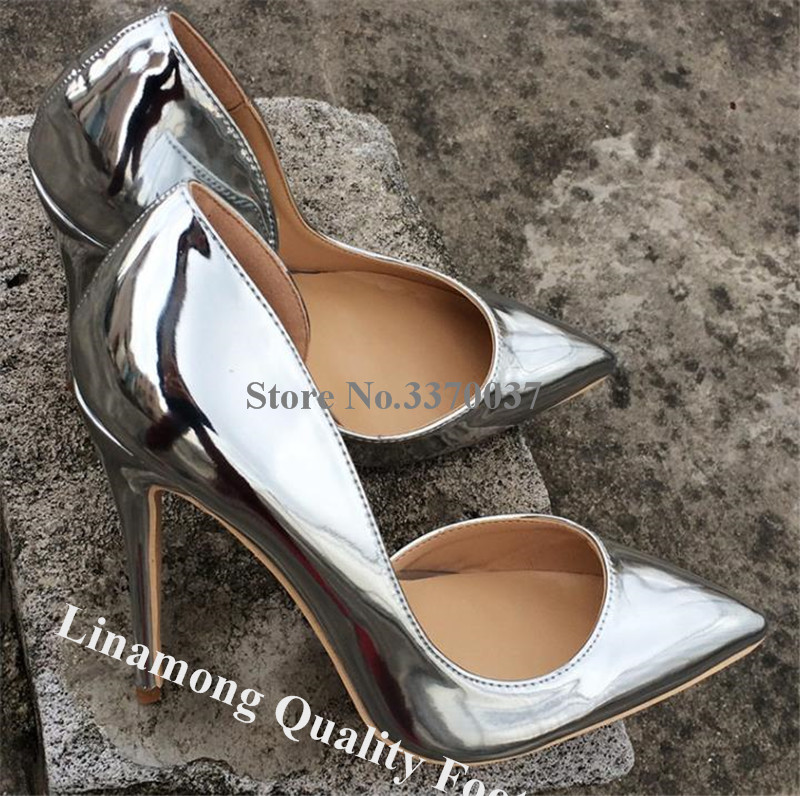 Patent Leather Shine - Linamong Sexy Lakleer Puntige Teen Ondiepe